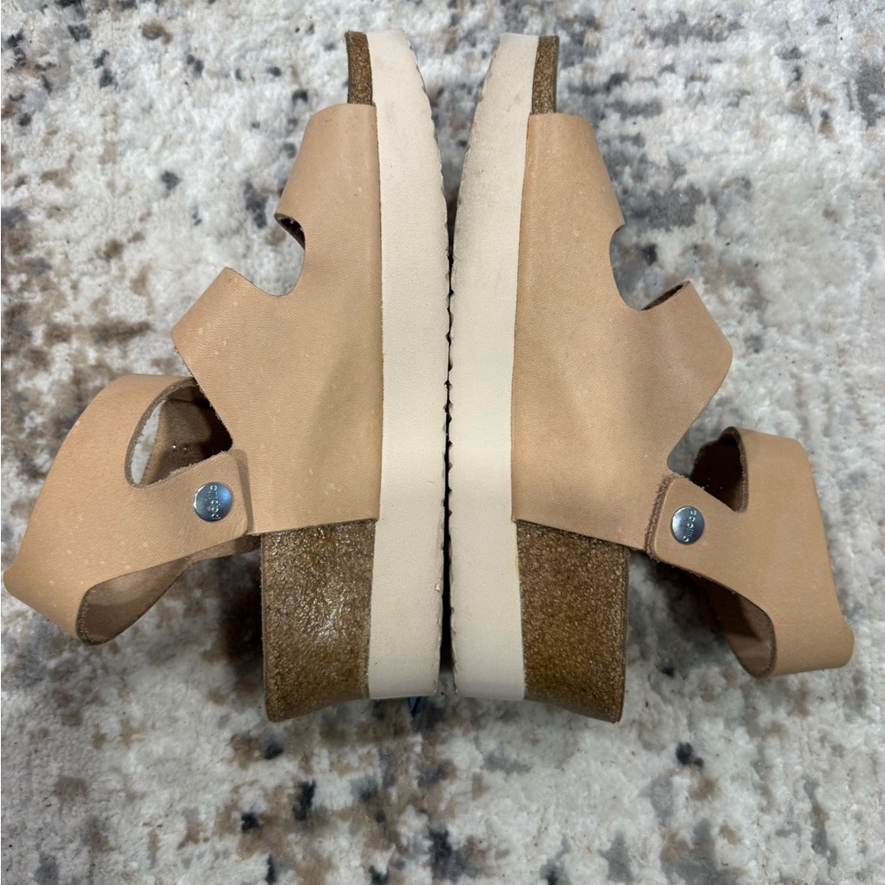 Papillio Tan Nude Leather Triple-Buckle Sandals - Picture 6 of 6
